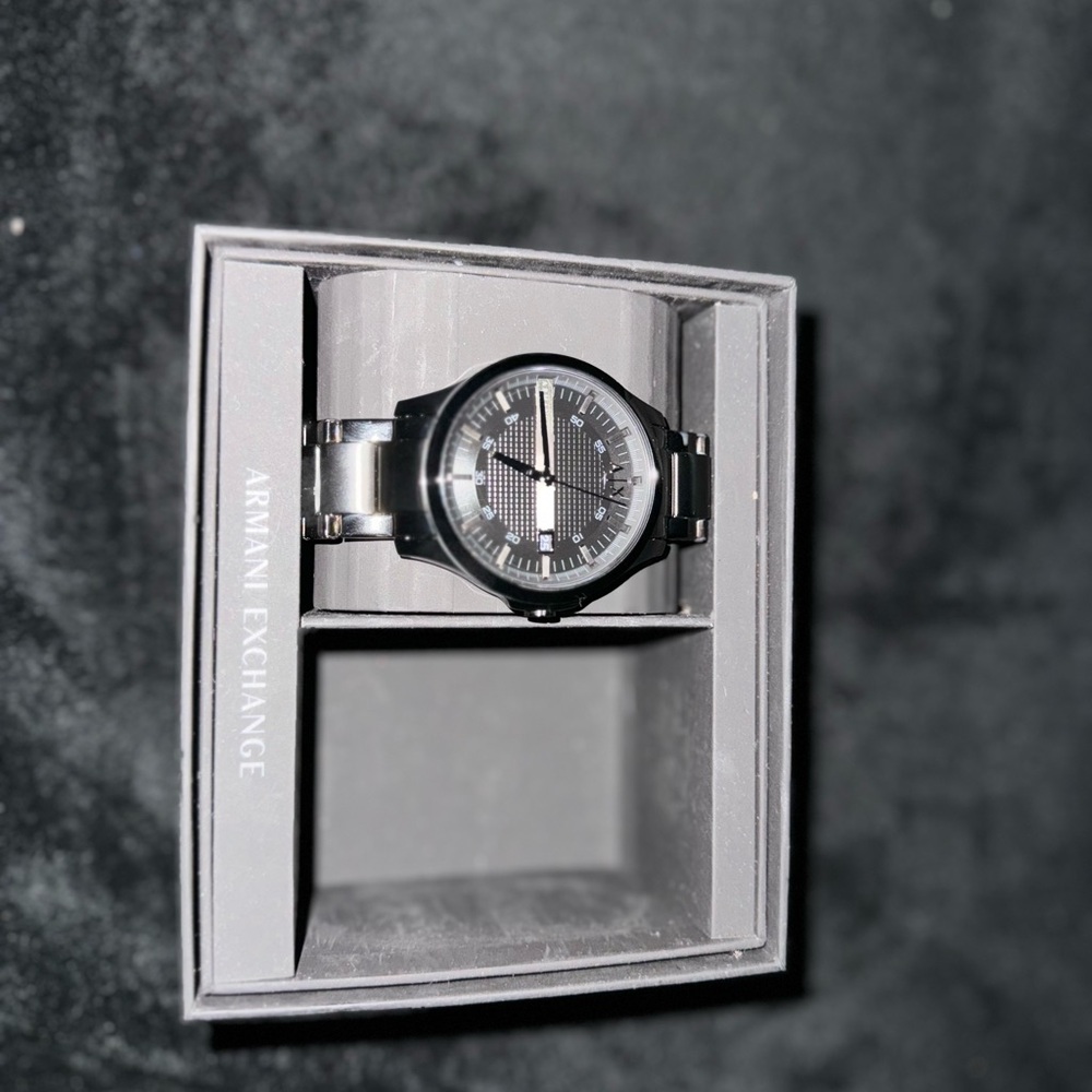 Armani Exchange Men's Hampton Black Stainless Steel Bracelet Watch